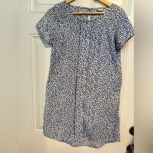 Blue and White Polka Dot Blouse